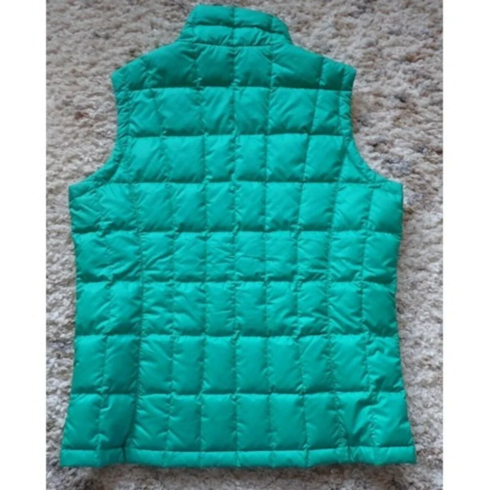 Marmot Puffer Vest Girls Large Green Excellent Down Quilted Full‎ Zip Sleeveless
